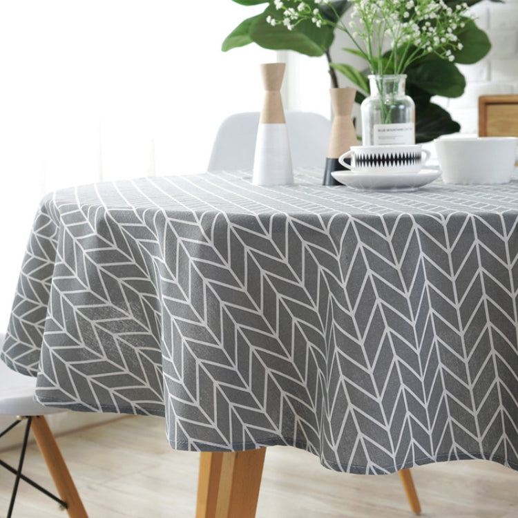 Polyester Cotton Round Tablecloth Dust-proof Cotton and Linen Printing Tablecloth, 100cm, 120cm, 150cm