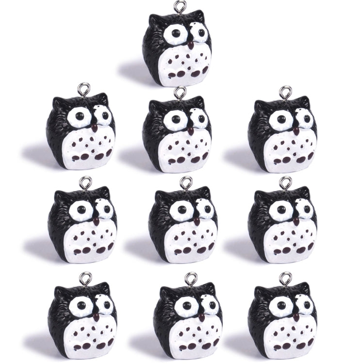10 PCS Owl Mini Micro Landscape Decoration Resin Crafts DIY Landscape Ornaments, Gray, Light Pink, Black, Lake Blue, White
