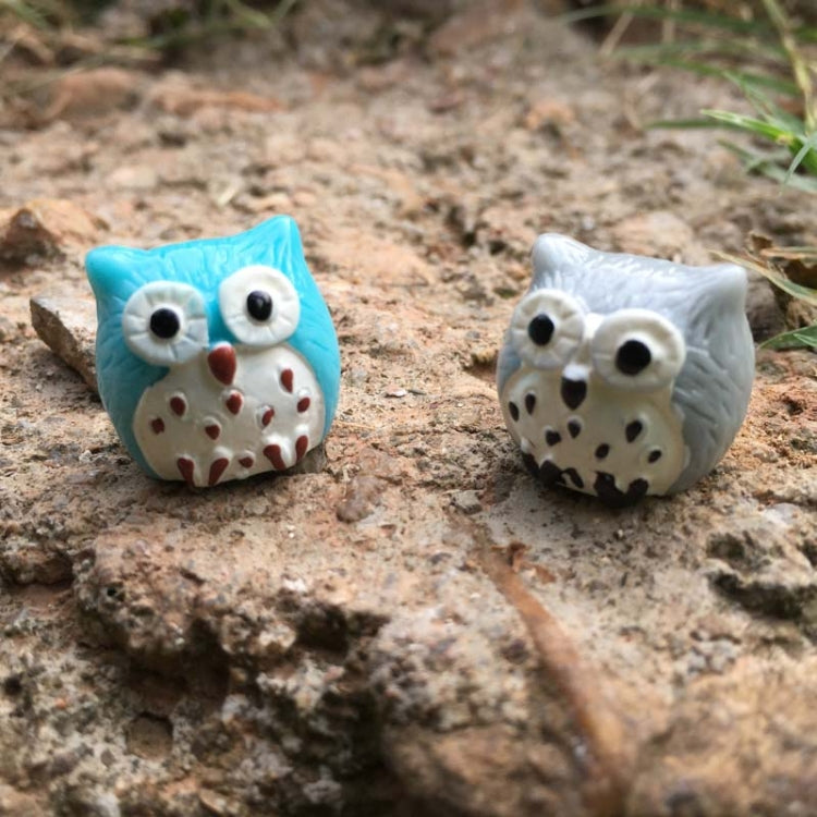 10 PCS Owl Mini Micro Landscape Decoration Resin Crafts DIY Landscape Ornaments, Gray, Light Pink, Black, Lake Blue, White