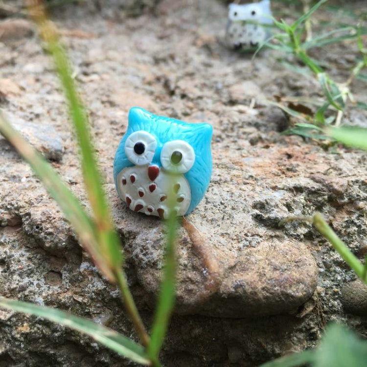 10 PCS Owl Mini Micro Landscape Decoration Resin Crafts DIY Landscape Ornaments, Gray, Light Pink, Black, Lake Blue, White