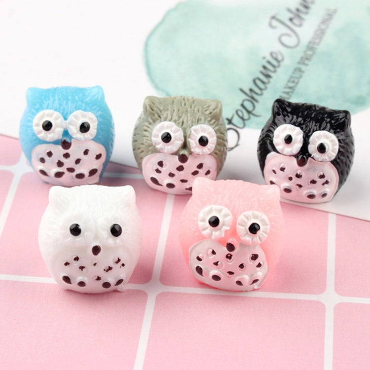 10 PCS Owl Mini Micro Landscape Decoration Resin Crafts DIY Landscape Ornaments, Gray, Light Pink, Black, Lake Blue, White
