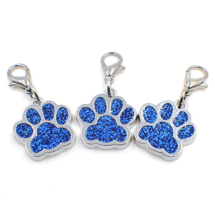 10 PCS Enamel Cat Dog  Bear Paw Prints Key Chain Jewelry Making