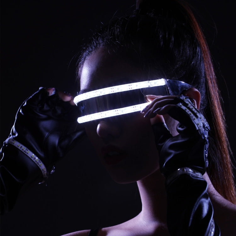 LED Glasses Luminous Party Classic Toys for Dance DJ Party Mask Costumes Props Gloves, White illuminating, Red glow, Blue glow, Green glow