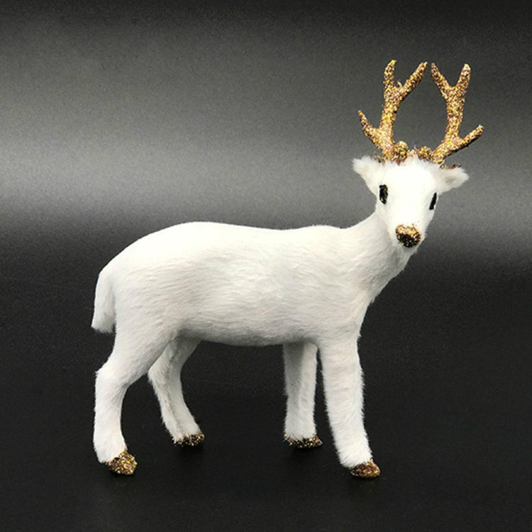 Simulation Deer Home Ornaments Plush Christmas Deer Doll Holiday Decorations, 15x15cm Straight Head, 24x24cm Straight Head, 35x38cm Straight Head, 15x15cm Twist Head, 24x24cm Twist Head, 35x38cm Twist Head
