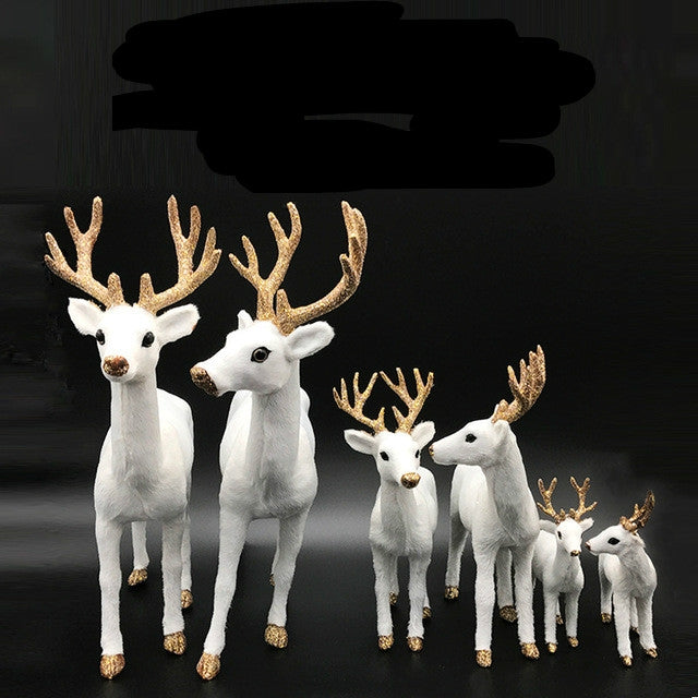 Simulation Deer Home Ornaments Plush Christmas Deer Doll Holiday Decorations, 15x15cm Straight Head, 24x24cm Straight Head, 35x38cm Straight Head, 15x15cm Twist Head, 24x24cm Twist Head, 35x38cm Twist Head