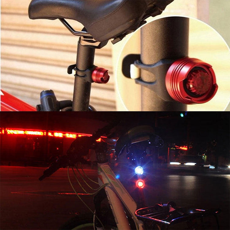 Aluminum Bicycle Cycling Front Rear Tail Helmet Red White LED Flash Lights Safety Warning Lamp Cycling Caution Light Waterproof, White Light White Case, Red Light Black Case, White Light Black Case, Red Light Blue Case, White Light Blue Case           ...