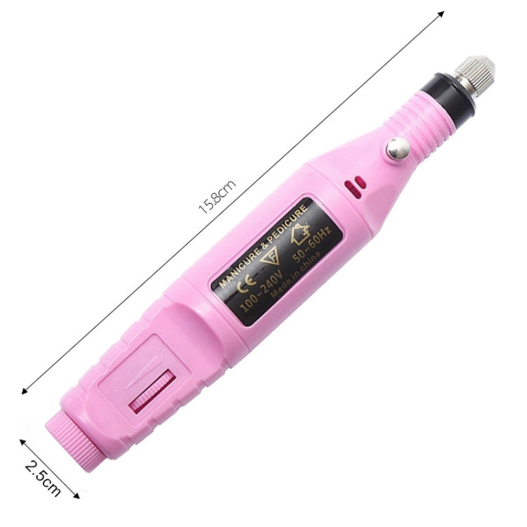 1 Set Power Professional Electric Manicure Machine Pen Pedicure Nail File Nail Tools 6 bits Drill Nail Drill Machine, US Plug White, EU Plug White, EU Plug Black