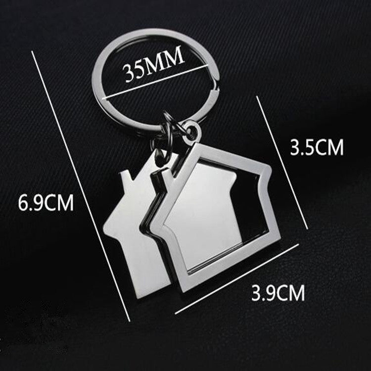 2 PCS Creative House Keychain Cottage Small Gift Pendant, House A