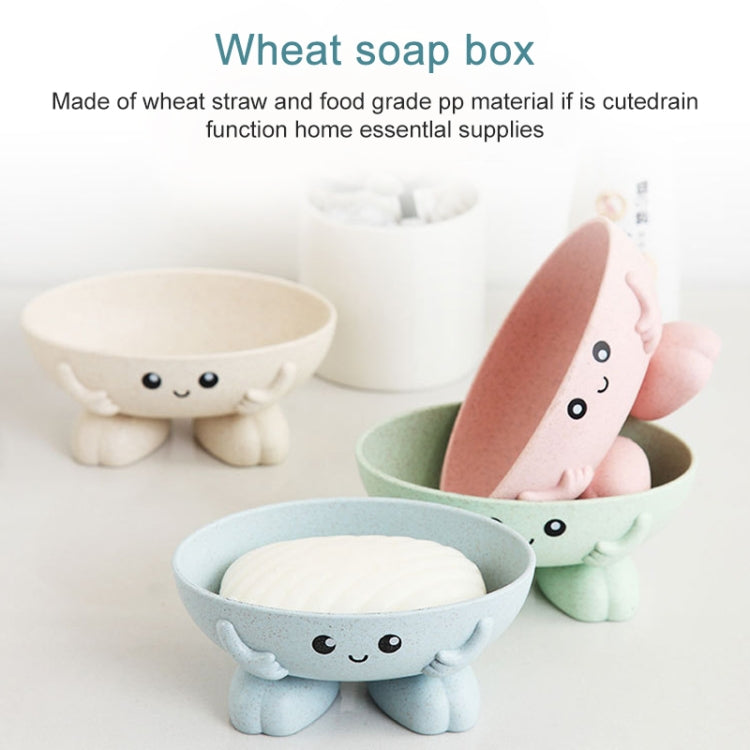 2 PCS Cartoon Soap Box With Wheat Straw