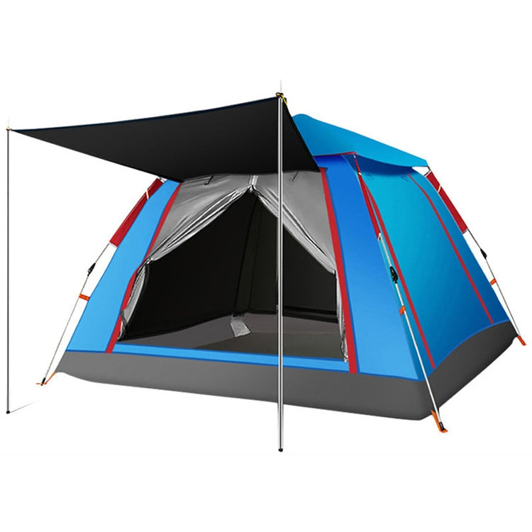 Outdoor 3-4 People Beach Thickening Rainproof Automatic Speed Open Four-sided Camping Tent, Automatic Vinyl, Upgraded Large Vinyl