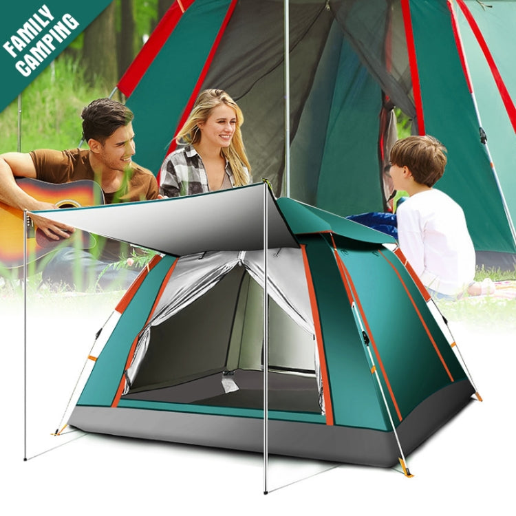 Outdoor 3-4 People Beach Thickening Rainproof Automatic Speed Open Four-sided Camping Tent, Automatic Vinyl, Upgraded Large Vinyl