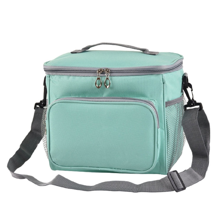 Portable Ice Pack Oxford Cloth Portable Slung Lunch Box Insulated Lunch Bag, Blue, Black, Black Bag Blue Zipper, Black Bag Red Zipper