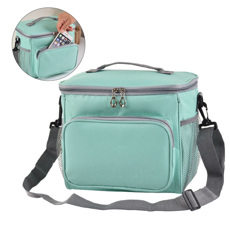 Portable Ice Pack Oxford Cloth Portable Slung Lunch Box Insulated Lunch Bag, Blue, Black, Black Bag Blue Zipper, Black Bag Red Zipper