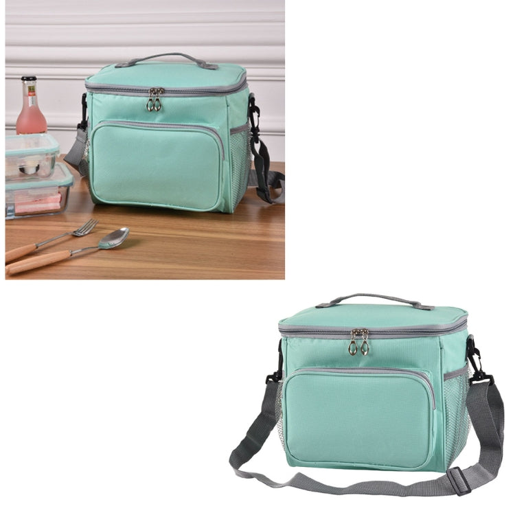 Portable Ice Pack Oxford Cloth Portable Slung Lunch Box Insulated Lunch Bag, Blue, Black, Black Bag Blue Zipper, Black Bag Red Zipper