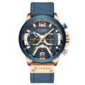 CURREN M8329 Casual Sport Leather Watch for Men, Rose blue, Rose black, Gold black, Black Khaki, White black