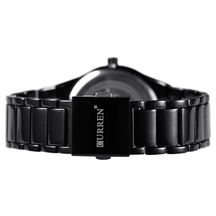 CURREN 8106 Fashion Business Calendar Waterproof Full Steel Quartz Watch, black case black face, white case black face, black case white face, white case white face