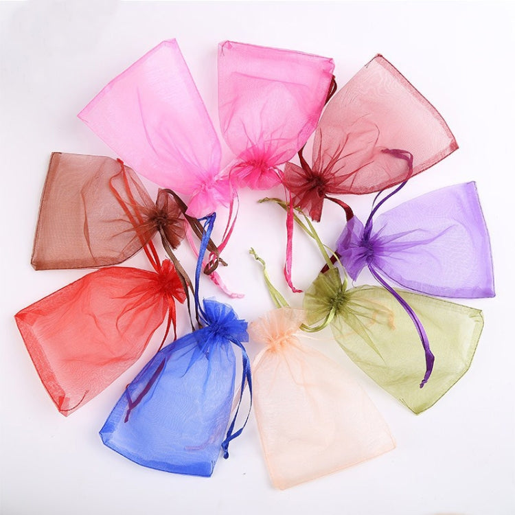 100 PCS Gift Bags Jewelry Organza Bag Wedding Birthday Party Drawable Pouches, 7X9cm