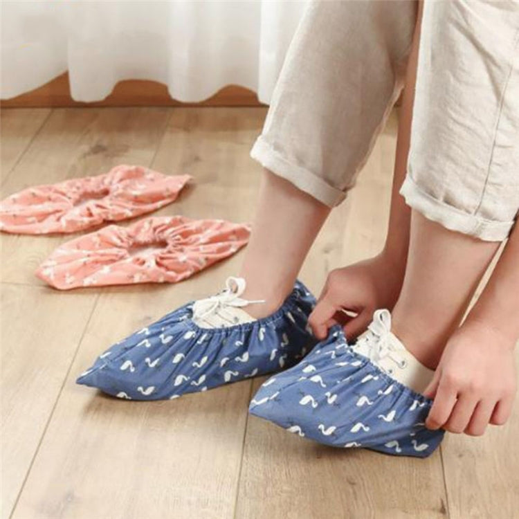 2 Pair Thicken Reusable Elastic Shoe Cover Home Indoor Antiskid Overshoes Flamingo Dust Waterproof Shoe Cover