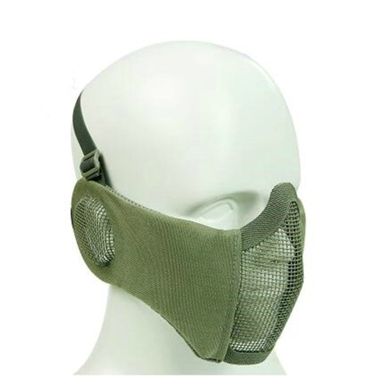 WoSporT Half Face Metal Net Field  Ear Protection Outdoor Cycling Steel Tactical Mask