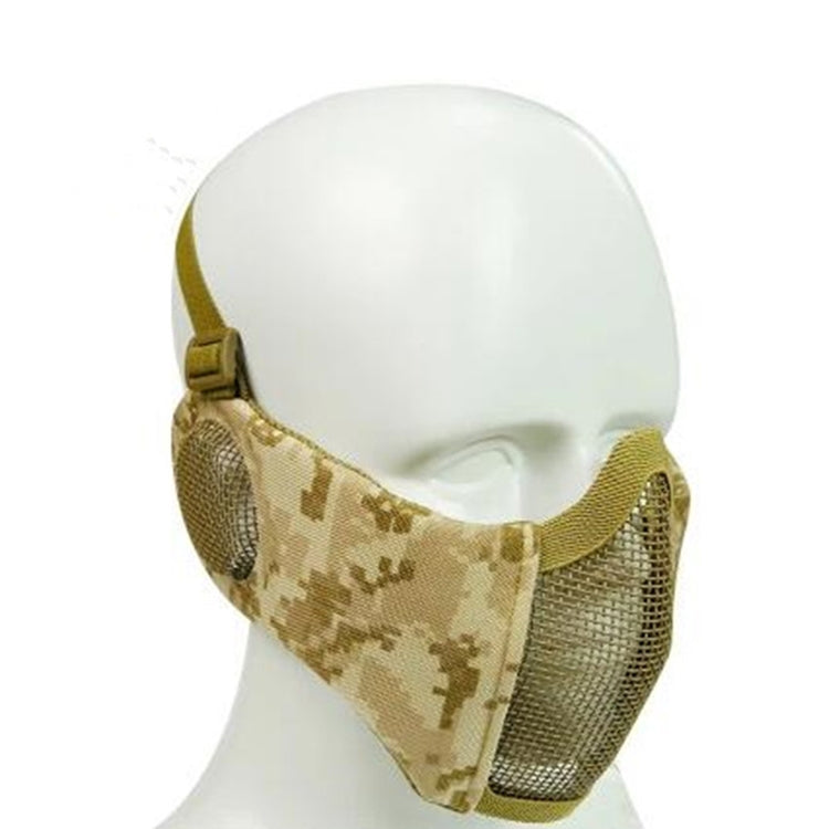 WoSporT Half Face Metal Net Field  Ear Protection Outdoor Cycling Steel Tactical Mask