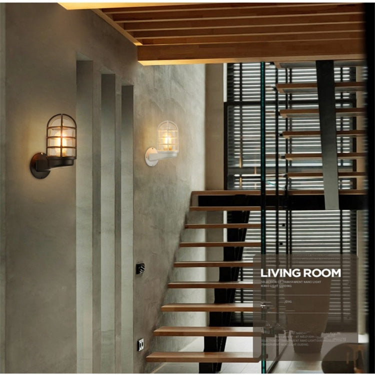 Retro Industrial Cage Wall Lamp Attic Interior Lighting Iron Copper Wall Lamp without Bulb, Black, Bronze