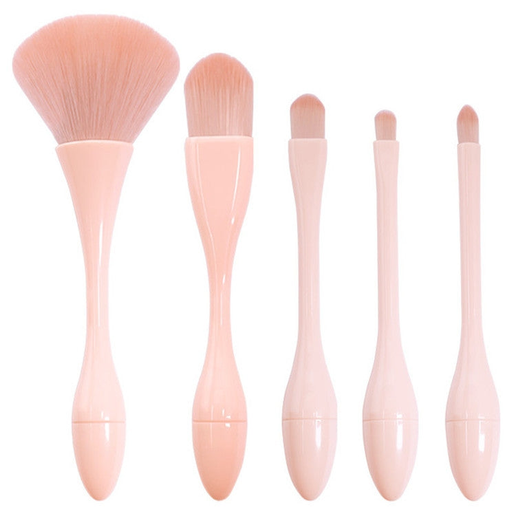 Mini Makeup Brush Set Portable Tool Beauty Makeup Brush Small Waist Brush, Mini Skin Tone 5 Sticks + Stand, Lollipop Skin Color 5 Sticks + Stand