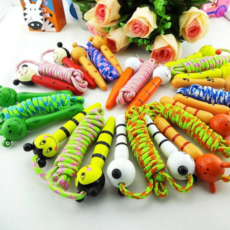 Cartoon Lovely Skipping Ropes Outdoor Game Toys Wood Handle Kids Sport Fitness Jumping Ropes, Random Style Delivery, Wood Handle Skipping Ropes