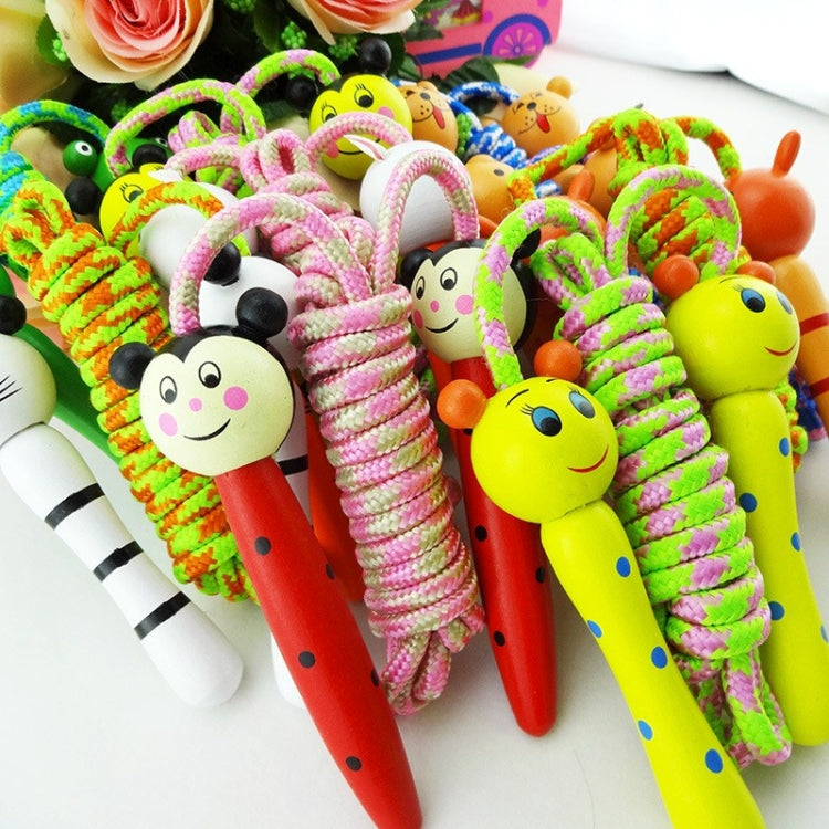 Cartoon Lovely Skipping Ropes Outdoor Game Toys Wood Handle Kids Sport Fitness Jumping Ropes, Random Style Delivery, Wood Handle Skipping Ropes