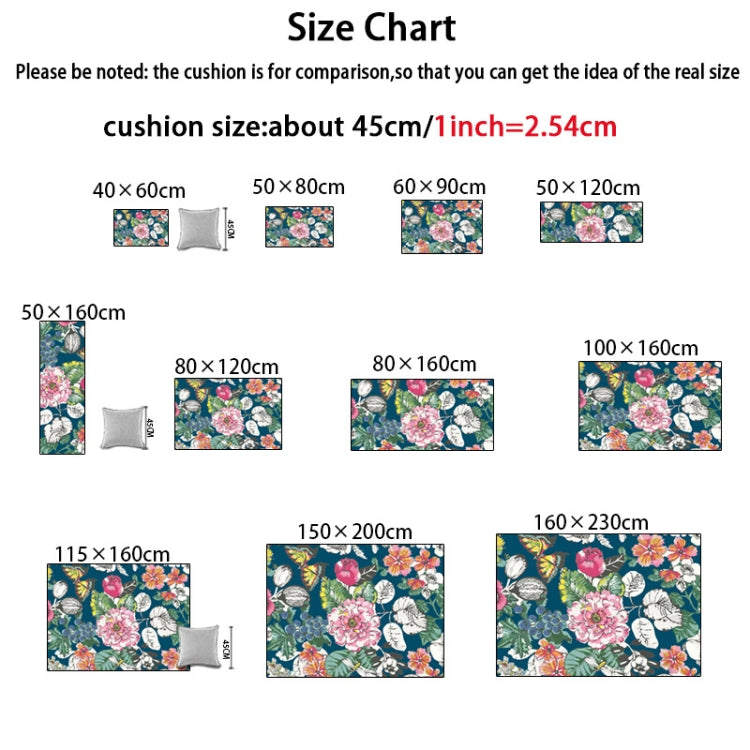 Country Flower Butterfly Door Mat Non-slip Floor Carpet, 45x75cm, 60x90cm, 40x120cm, 80x120cm, 80x160cm, 100x160cm, 120x160cm, 150x200cm, 160x230cm