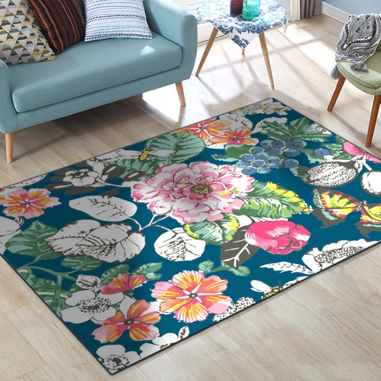 Country Flower Butterfly Door Mat Non-slip Floor Carpet, 45x75cm, 60x90cm, 40x120cm, 80x120cm, 80x160cm, 100x160cm, 120x160cm, 150x200cm, 160x230cm