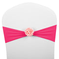 Chair Sashes Bows Decor Elastic Spandex Chair Sash with Pink Flower Stretch Chair Band Wedding Decoration, TBD0324618401A, TBD0324618401B, TBD0324618401C, TBD0324618401D, TBD0324618401E, TBD0324618401F, TBD0324618401G, TBD0324618401H, TBD0324618401I   ...