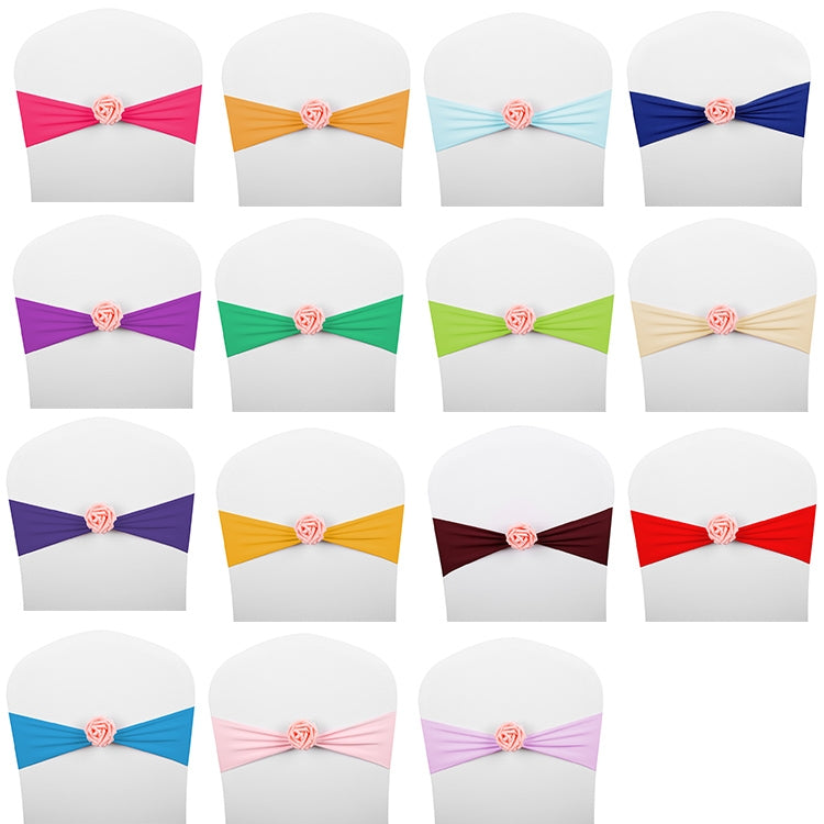 Chair Sashes Bows Decor Elastic Spandex Chair Sash with Pink Flower Stretch Chair Band Wedding Decoration, TBD0324618401A, TBD0324618401B, TBD0324618401C, TBD0324618401D, TBD0324618401E, TBD0324618401F, TBD0324618401G, TBD0324618401H, TBD0324618401I   ...