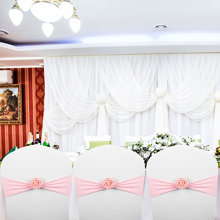 Chair Sashes Bows Decor Elastic Spandex Chair Sash with Pink Flower Stretch Chair Band Wedding Decoration, TBD0324618401A, TBD0324618401B, TBD0324618401C, TBD0324618401D, TBD0324618401E, TBD0324618401F, TBD0324618401G, TBD0324618401H, TBD0324618401I   ...