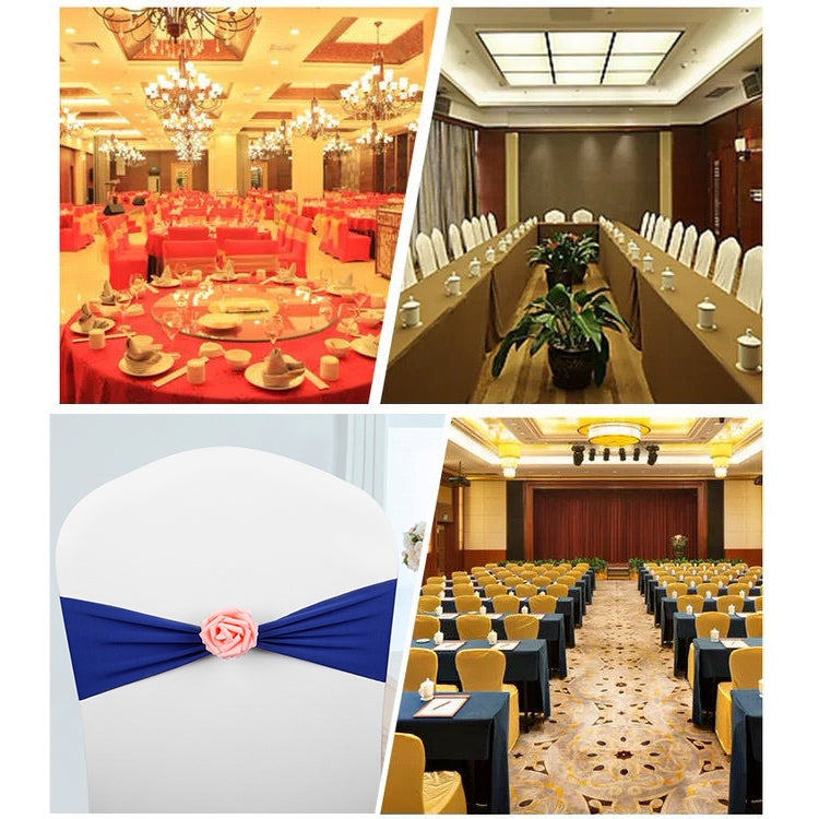 Chair Sashes Bows Decor Elastic Spandex Chair Sash with Pink Flower Stretch Chair Band Wedding Decoration, TBD0324618401A, TBD0324618401B, TBD0324618401C, TBD0324618401D, TBD0324618401E, TBD0324618401F, TBD0324618401G, TBD0324618401H, TBD0324618401I   ...