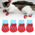 4pcs /Set  Pet Dog Puppy Cat Shoes Slippers Non-Slip Socks Pet Cute Indoor for Small Dogs Cats Snow Boots Socks, S, M