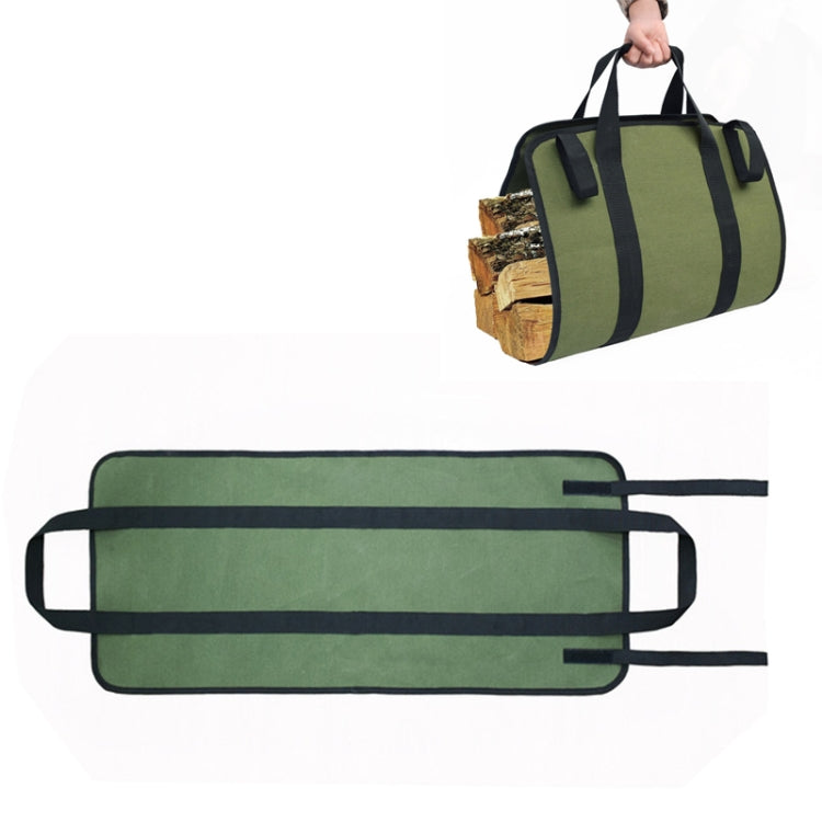 Outdoor Large Capacity Waterproof Army Green Canvas Logging Bag, Canvas Logging Bag