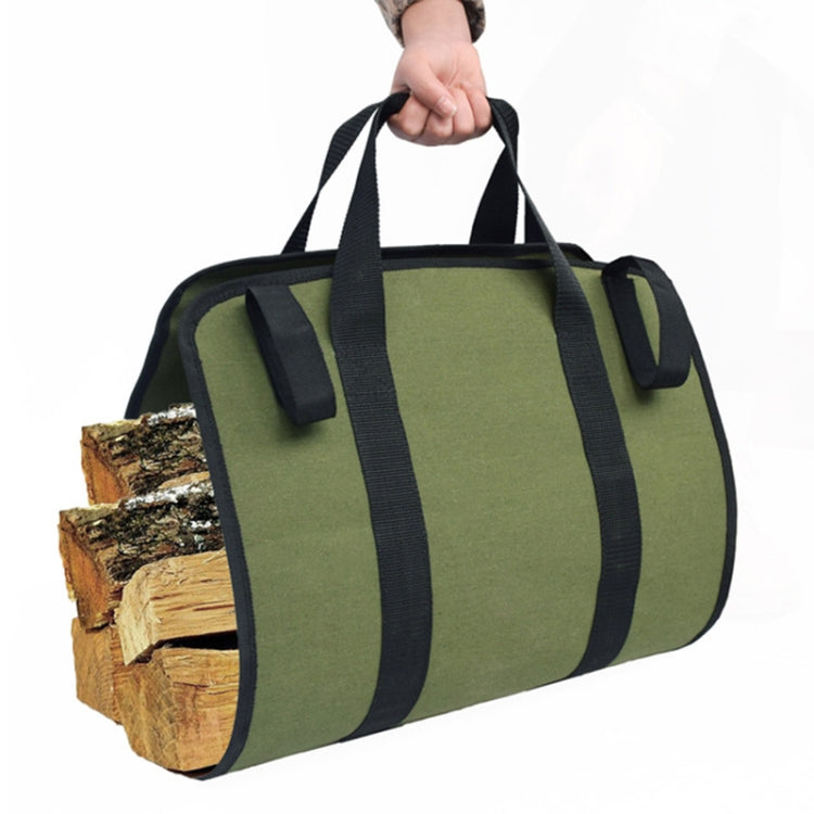 Outdoor Large Capacity Waterproof Army Green Canvas Logging Bag, Canvas Logging Bag