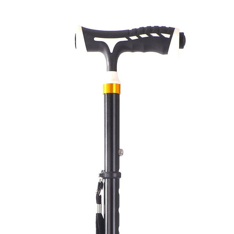 Aluminum Alloy Folding Lighted Crutches Elderly Telescopic Non-slip Four-foot Cane Crutches, Four-foot for Elder