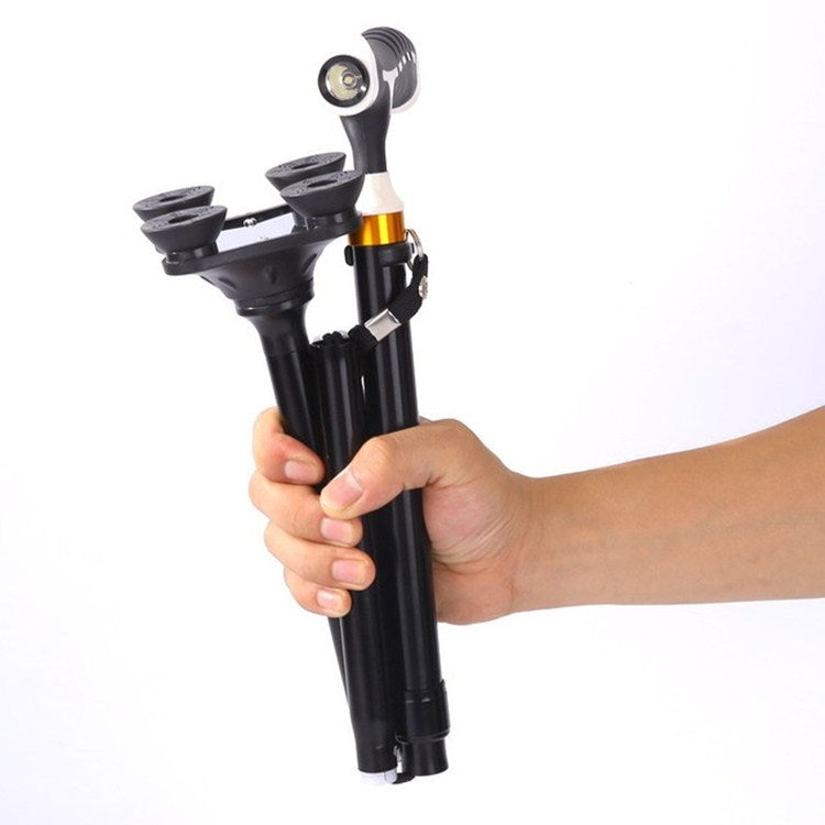 Aluminum Alloy Folding Lighted Crutches Elderly Telescopic Non-slip Four-foot Cane Crutches, Four-foot for Elder