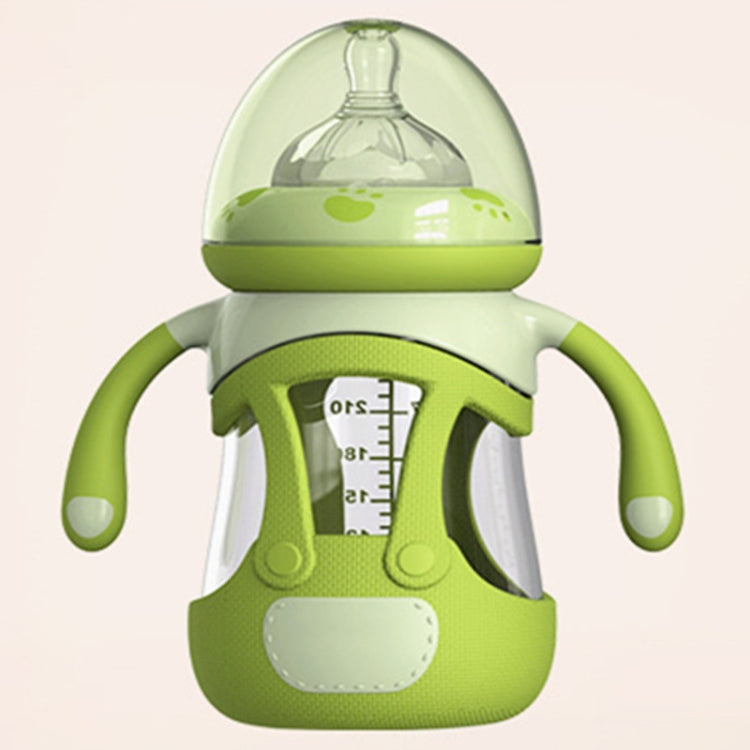 High Borosilicate Glass Baby Bottle with Silicone Sleeve, 240ml