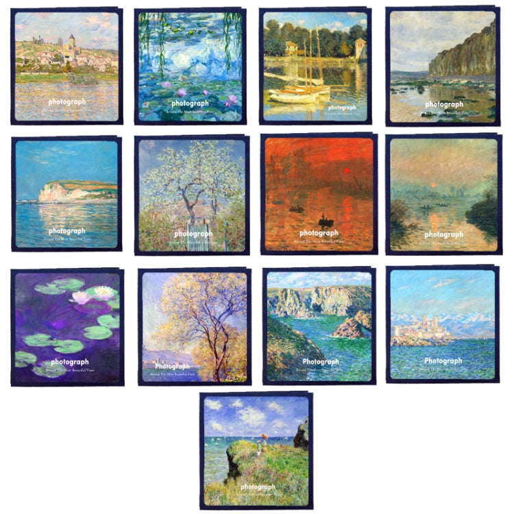 Art Retro DIY Pasted Film Photo Album Family Couple Commemorative Large-Capacity Album, 16 inch Vétheuil, 16 inch Water Lilies, 16 inch Bridge Of Argenteuil, 16 inch Bouvier Cliffil, 16 inch Beach, 16 inch Flower Queen, 16 inch Sunrise Impression      ...