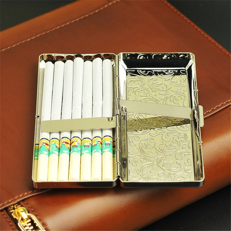 Fine Cigarette Case Double-sided 14 Sticks Portable Metal Extension Cigarette Case