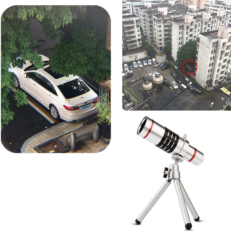 Bolanke Outdoor Telescope Mobile Phone Accessories Shooting Telephoto Lens with Universal Metal Clip, 12X, 18X