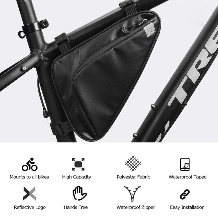 Shark Tiger Bicycle Front Beam Wax Polyester Triangle Bag, Shark Tiger 1.5L Front Beam Bag