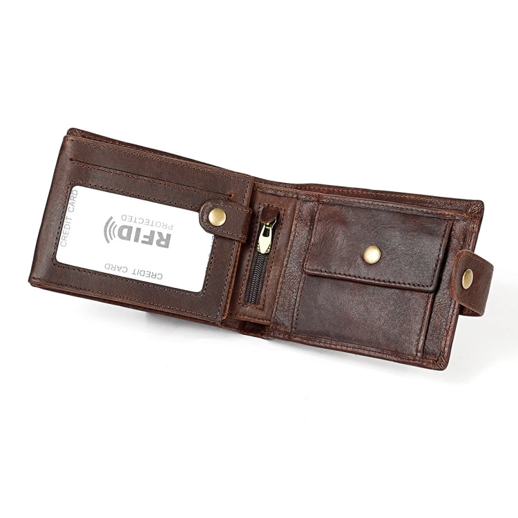 Crazy Horse Pattern Multi-bit Leather Card Bag Anti-magnetic RFID Men Wallet, RFID Men Wallet