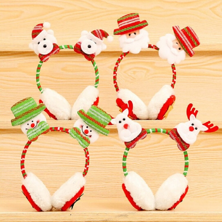 Women Men Christmas Earmuffs Head Hoop Cute Cartoon Decoration for For Winter, Old Men, Little Bear, Snowmen, Little Elk