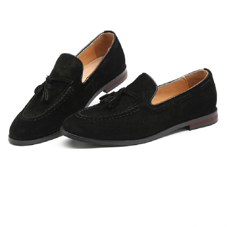 Men Leather Shoes Suede Tassels Slip-on Peas Shoes, 37, 38, 39, 40, 41, 42, 43, 44, 45, 46, 47, 48