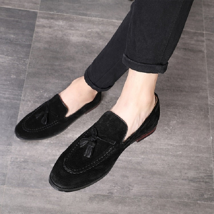 Men Leather Shoes Suede Tassels Slip-on Peas Shoes, 37, 38, 39, 40, 41, 42, 43, 44, 45, 46, 47, 48