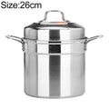 Stockpot Food Grade Material Souppot with Steamer Grid, 26cm, 28cm, 30cm