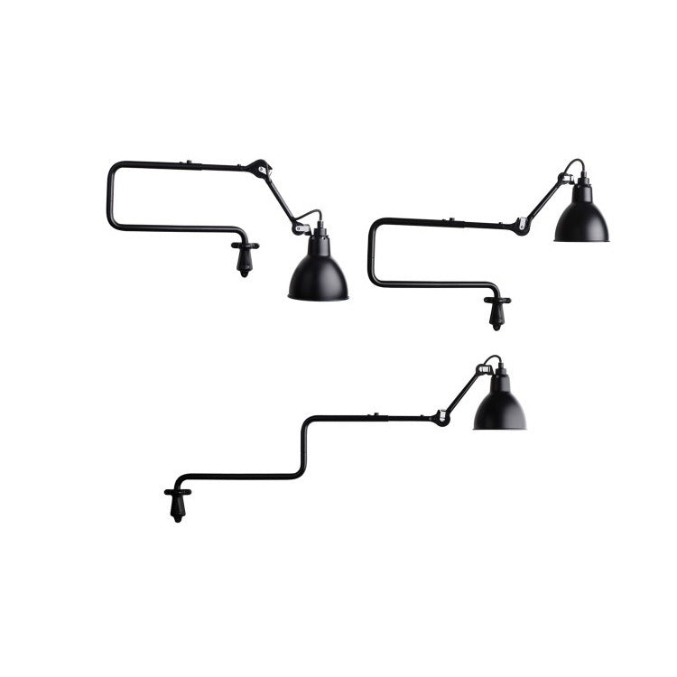 Classic Adjustable Modern Industrial Long Swing Arm Wall Lamp with LED Light Source, Yellow, Chrome, Gray, Black, White, Red Wine